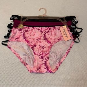 NWT Juicy Couture Women's 3-PK Sexy Side Cutout Panties SIZE 2XL Los Angeles NEW